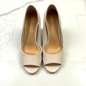 Pinky beige peep toe heal, size 8.5